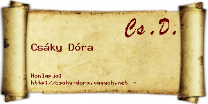 Csáky Dóra névjegykártya
